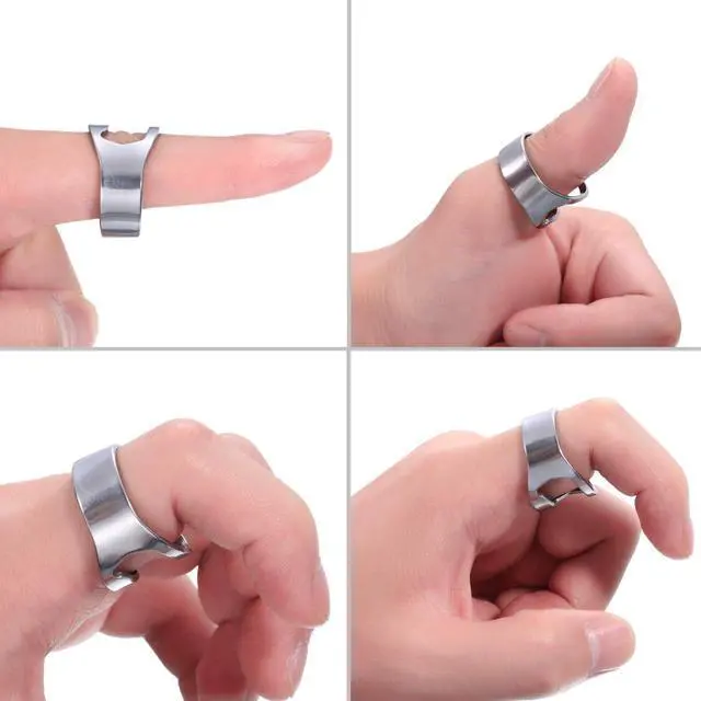 Alt view image 4 of 7 - Boao 10 Pieces Bottle Opener Ring stainless Steel Beer Finger Bottle Opener Colorful for Party Present Supplies(Black,Silver,Red, Yellow, Blue)