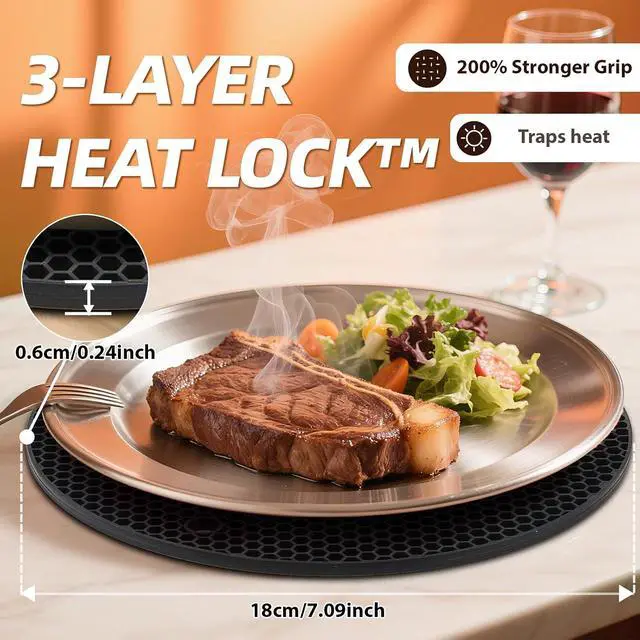 Alt view image 6 of 7 - 4 Pack Silicone Pot Holders & Hot Pads - Heat Resistant Non-Slip Mats for Kitchen Countertops, Trivets for Hot Dishes, Dishwasher Safe & BPA-Free (Black)