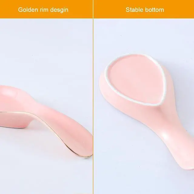Alt view image 7 of 7 - Ceramic Spoon Rest for Stove Top, Pink Spoon Holder Utensil Rest, Cute spoon Rests for Coffee Bar Kitchen Decor Cooking Gift for Housewarming (Pink)