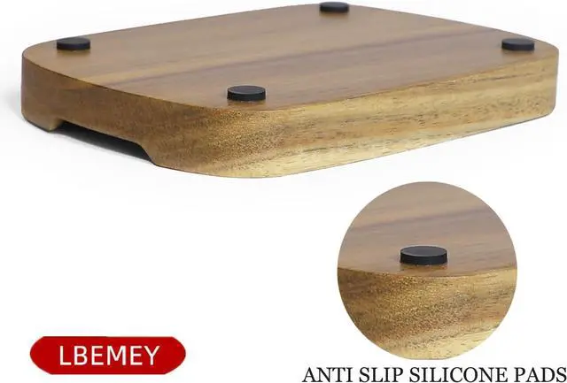 Alt view image 5 of 7 - 5.9 Inches Acacia Wood Spoon Rest For Stove Top - Smooth Rectangular Wooden Spoon Holder For Kitchen Counter with Non Slip Silicone Feet, Perfect Holder for Spoons, Brown