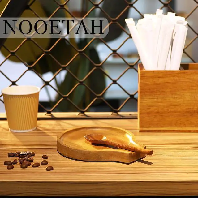 Alt view image 4 of 7 - Acacia Wood Spoon Rest, Wooden Spoon Holder With Non Slip Silicone Feet, Multifunctional Kitchen Utensil Holder and Rest for Kitchen Countertop, Brown, 6.1" x 5.1" Irregular