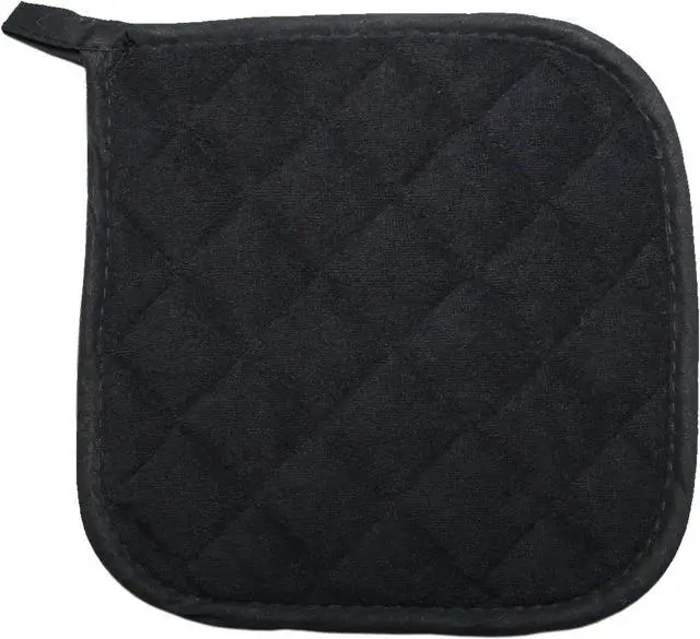 Alt view image 2 of 7 - 5 PCS Pot Holders for Kitchen, Cotton Potholers with Great Heat Resistance, Hot Pads, Trivets for Cooking and Baking Black