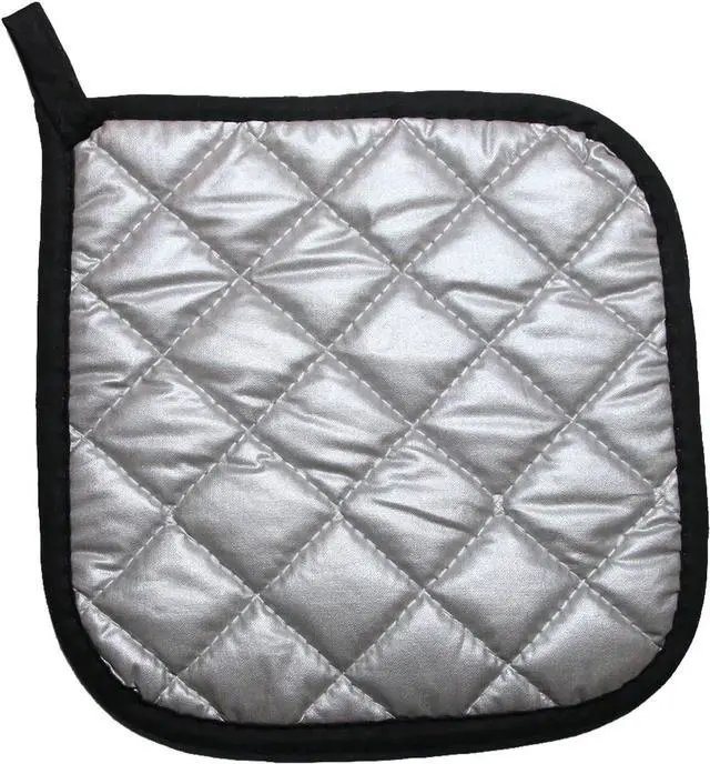Alt view image 3 of 7 - 5 PCS Pot Holders for Kitchen, Cotton Potholers with Great Heat Resistance, Hot Pads, Trivets for Cooking and Baking Black