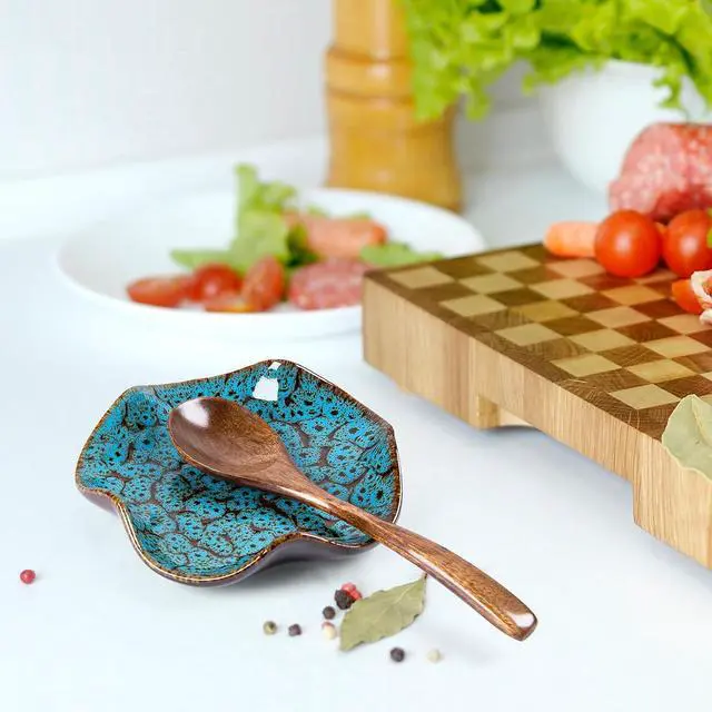 Alt view image 5 of 7 - Spoon Rest for Stove Top, 5.3 Inch Ceramic Spoon Holder for Kitchen Counter | Ladle, Spatula,Chopstick, Coffee Spoon Rest, Cute Kitchen Decor House Warming Gifts