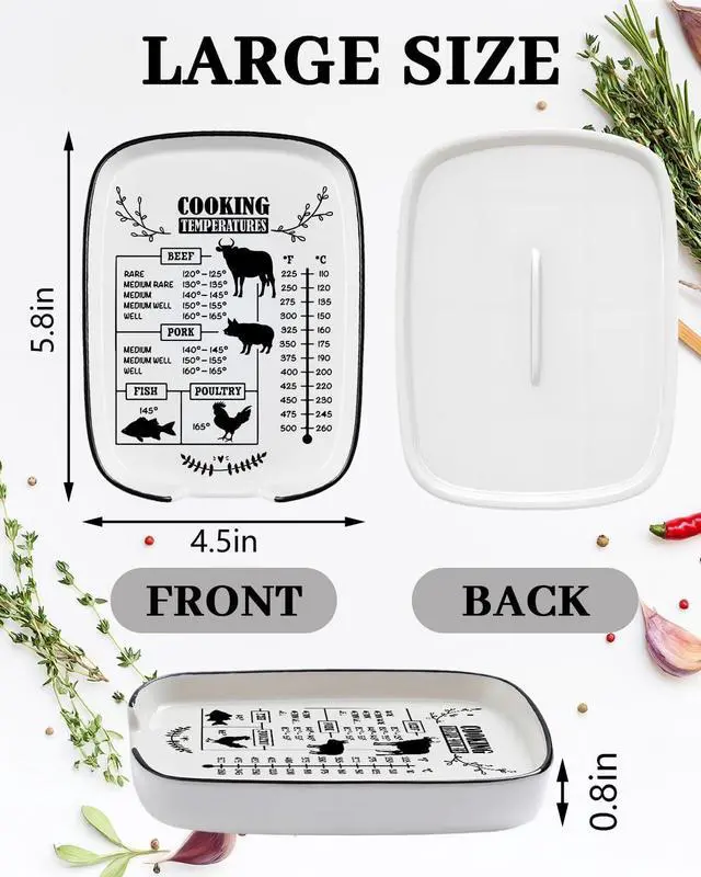 Alt view image 3 of 7 - Ceramic Spoon Rest Spoon Holder for Kitchen Counter Stove Top Dining Table | Funny Cooking Utensil Rest, Kitchen Gadget Spatula Ladle Holder, Farmhouse Kitchen Accessories Decor Cooking Temperature