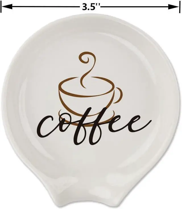 Alt view image 2 of 6 - Coffee Spoon Rest, Engraved Cute Counter Spoon Holder Funny Farmhouse Home Bar Coffee Station Table Accessories Décor, Gift for Coffee Lovers Girlfriend Wife Husband Anniversary Friends