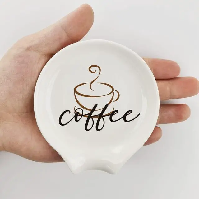 Alt view image 3 of 6 - Coffee Spoon Rest, Engraved Cute Counter Spoon Holder Funny Farmhouse Home Bar Coffee Station Table Accessories Décor, Gift for Coffee Lovers Girlfriend Wife Husband Anniversary Friends