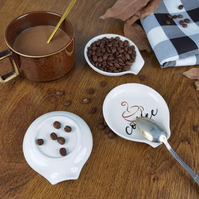 Alt view image 5 of 6 - Coffee Spoon Rest, Engraved Cute Counter Spoon Holder Funny Farmhouse Home Bar Coffee Station Table Accessories Décor, Gift for Coffee Lovers Girlfriend Wife Husband Anniversary Friends