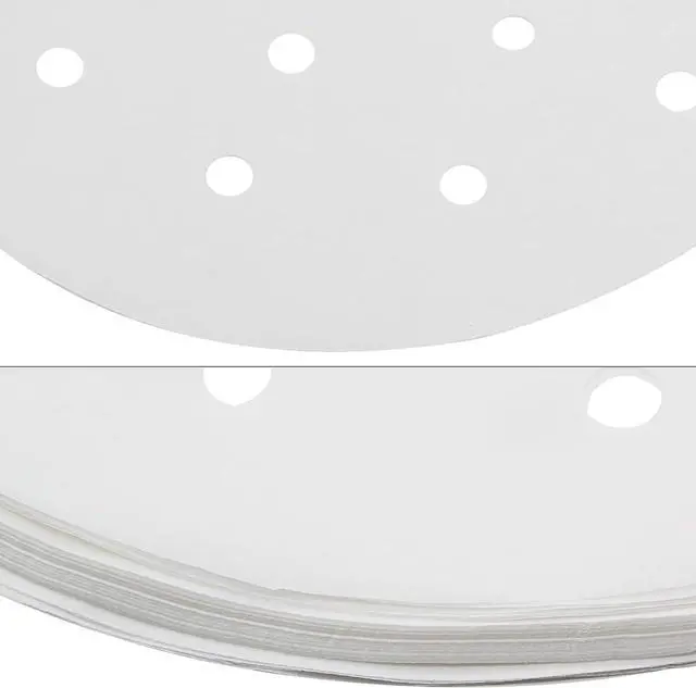 Alt view image 3 of 5 - Dumpling Paper Bamboo Steamer Liners, 7 Inch, 100 Pcs | With Holes, Parchment Paper, For Air Frying, For Baking