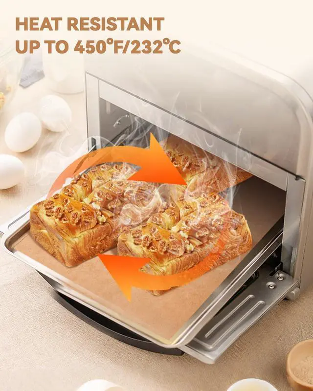 Alt view image 4 of 6 - 125PCs Air Fryer Liners Compatible with BLACK+DECKER TO1313SBD Toaster Oven | & Hamilton Beach Easy Reach 4-Slice Countertop Toaster Oven(31344DA), 8.7in Baking Disposable Parchment Paper Easy Cleanup