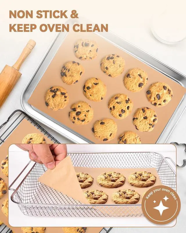 Alt view image 5 of 6 - 125PCs Air Fryer Liners Compatible with BLACK+DECKER TO1313SBD Toaster Oven | & Hamilton Beach Easy Reach 4-Slice Countertop Toaster Oven(31344DA), 8.7in Baking Disposable Parchment Paper Easy Cleanup