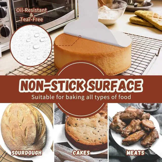 Alt view image 6 of 7 - Disposable Parchment Paper for Sourdough Baking White 8" Round Long Handles | GIGYES Bread Sling for Dutch Oven & air fryer, Easy-Lift, Non-Stick, Odor-Free
