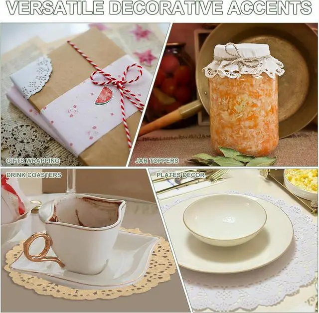 Alt view image 7 of 7 - Paper Doilies, Paper Lace Doilies Disposable Round Modern Decorative Placemats Bulk, 5.5 Inch Fit for Cakes Desserts Crafts Baked Grilled Fried Food Tableware (50 Pack, Pink)