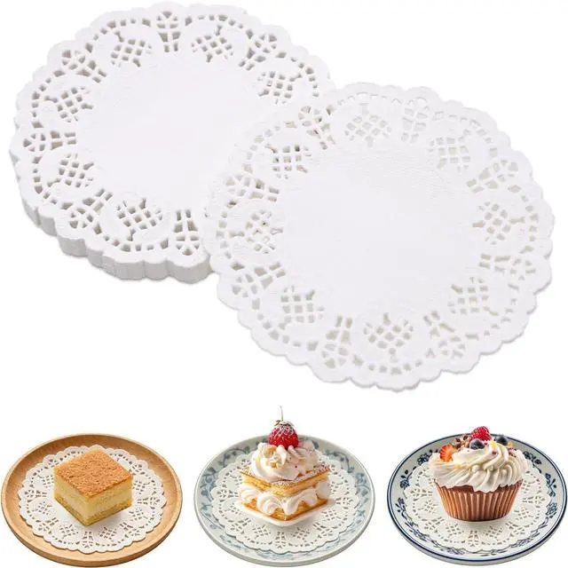Main image of 200 Pcs White Paper Doilies, 3.5 Inch Round Lace Doilies, Disposable Placemats for Party Tables Dessert Trays Party Craft Birthday Wedding Cakes Tableware Decorations