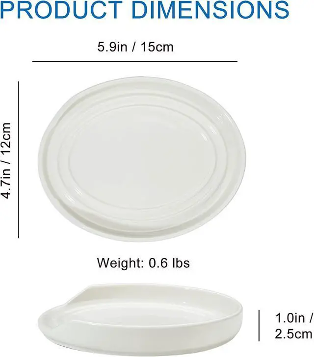 Alt view image 2 of 7 - Eichzer Large Ceramic Spoon Rest, Stove Top Utensil Holder, White | Heat Resistant Kitchen Counter Tray for Ladle, Spatula, Tongs, Whisk & Turner, Dishwasher Safe