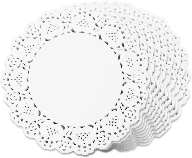 Main image of Paper Doilies 7 inch Round White Lace Doilies Paper Disposable Round Paper Doilies for Buffet Cake Fried Food Party Wedding Tableware Decoration 150PCS