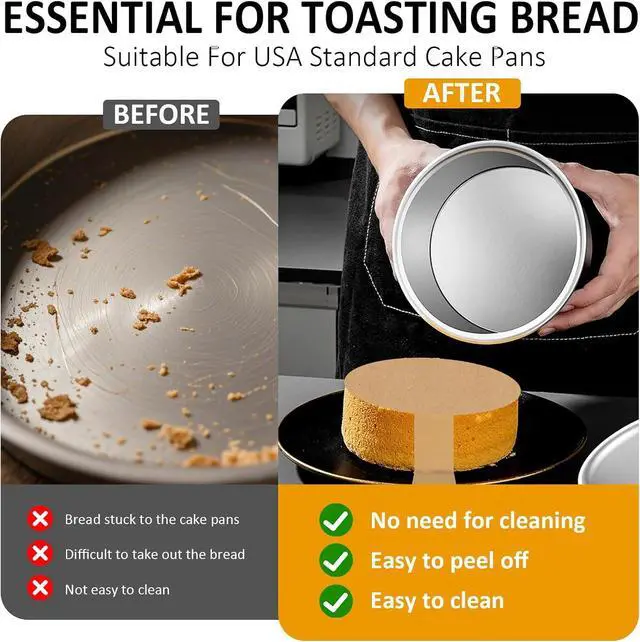 Alt view image 4 of 7 - Round Parchment Paper with Handles, 10 Inch 100 Pack | Unbleached Non-Stick Paper; Sourdough Bread Sling; Fits Dutch Oven, Cake Pan, Airfryer, Loaf Pan, Tortilla Press, Crock Pot