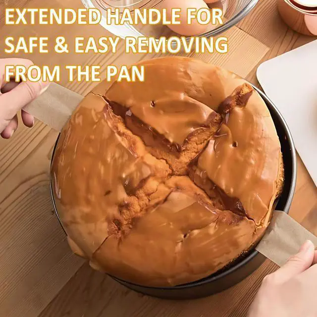 Alt view image 5 of 7 - Round Parchment Paper with Handles, 10 Inch 100 Pack | Unbleached Non-Stick Paper; Sourdough Bread Sling; Fits Dutch Oven, Cake Pan, Airfryer, Loaf Pan, Tortilla Press, Crock Pot