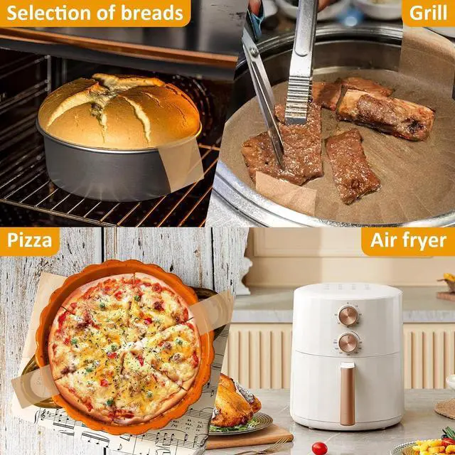 Alt view image 6 of 7 - Round Parchment Paper with Handles, 10 Inch 100 Pack | Unbleached Non-Stick Paper; Sourdough Bread Sling; Fits Dutch Oven, Cake Pan, Airfryer, Loaf Pan, Tortilla Press, Crock Pot