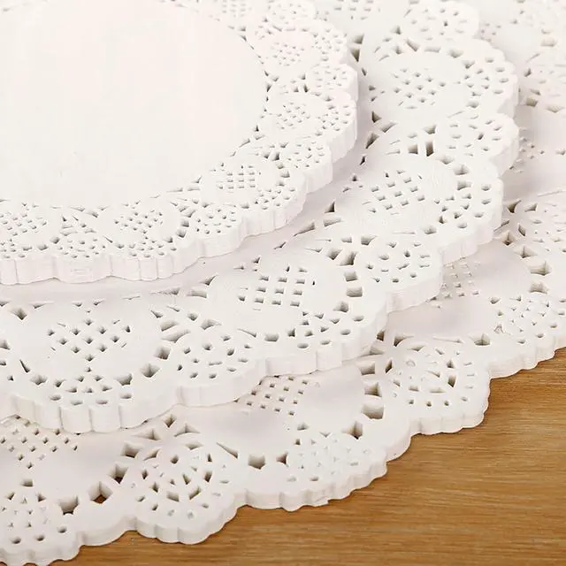 Alt view image 3 of 7 - White Paper Doilies - 4 Inch Round Lace Paper Doilies - for Food,Cakes, Desserts, Crafts, and Table Decorations, Pack of 100