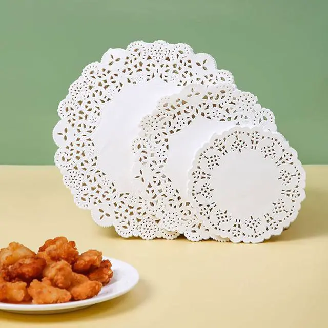Alt view image 7 of 7 - White Paper Doilies - 4 Inch Round Lace Paper Doilies - for Food,Cakes, Desserts, Crafts, and Table Decorations, Pack of 100