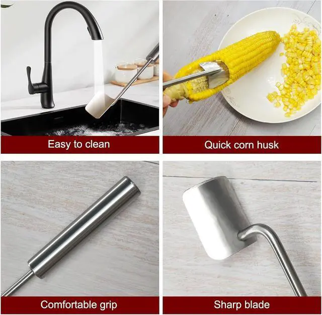Alt view image 2 of 7 - Corn Cob Stripper2026 NEW Long Handle Stainless Steel Corn Stripping TooCorn on the Cob Remover, Fast and Safe, Suitable for Home Kitchens, Restaurant Chefs, Outdoor Dining Enthusiasts