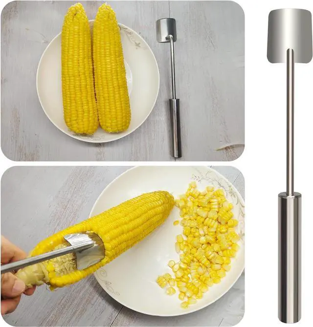 Alt view image 5 of 7 - Corn Cob Stripper2026 NEW Long Handle Stainless Steel Corn Stripping TooCorn on the Cob Remover, Fast and Safe, Suitable for Home Kitchens, Restaurant Chefs, Outdoor Dining Enthusiasts