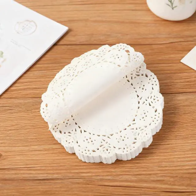 Alt view image 3 of 7 - 200 Pcs Paper Doilies, 3.5 Inch Lace Round Disposable Placemats | White Doilies for Plates For Tables, Dessert Trays, Party Craft, Wedding & Birthday Cake Decorations