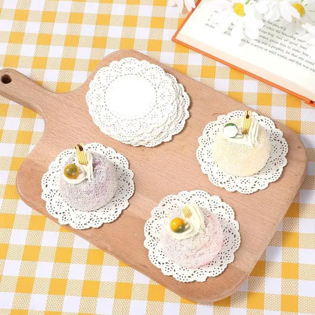 Alt view image 4 of 7 - 200 Pcs Paper Doilies, 3.5 Inch Lace Round Disposable Placemats | White Doilies for Plates For Tables, Dessert Trays, Party Craft, Wedding & Birthday Cake Decorations