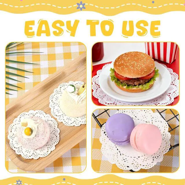 Alt view image 5 of 7 - 200 Pcs Paper Doilies, 3.5 Inch Lace Round Disposable Placemats | White Doilies for Plates For Tables, Dessert Trays, Party Craft, Wedding & Birthday Cake Decorations
