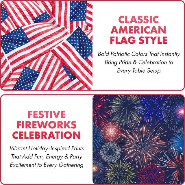 Alt view image 3 of 7 - Iconikal 22-Pack Patriotic Disposable Paper Placemats 2-Sided Reversible