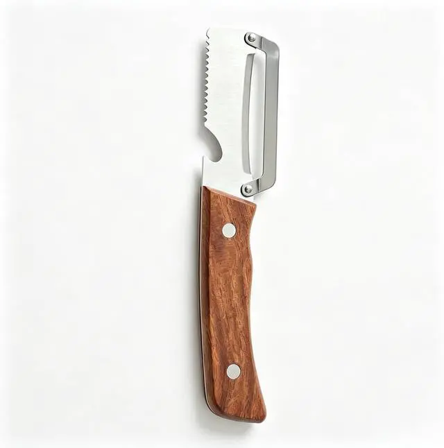 Main image of Multi-functional Vegetable Peeler, Natural Wooden Handle with Bottle Opener, Premium Stainless Steel Peeler, Kitchen Tool for Fruits & Vegetables