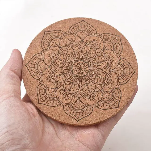 Alt view image 4 of 5 - ionEgg Cork Coasters for Drinks Reusable Cup Coaster for Cold or Warm Drinks, Pack of 9 with Metal Holder