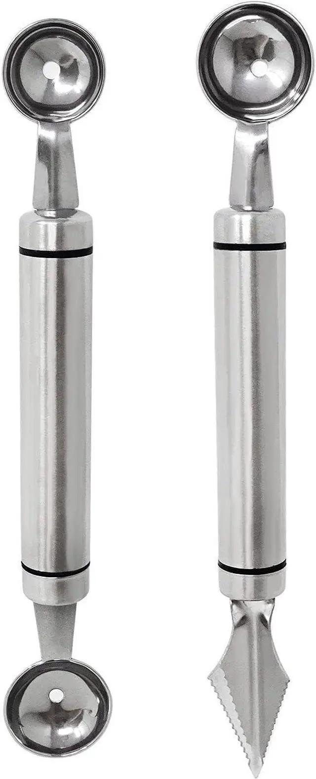 Main image of Honbay 2PCS Stainless Steel Double-Headed Melon Baller Scoop Fruit Carving Knife Dual-Purpose Cooking Spoon Kitchen Tools for Watermelon Cantaloupe Ice Cream Sorbet Dessert