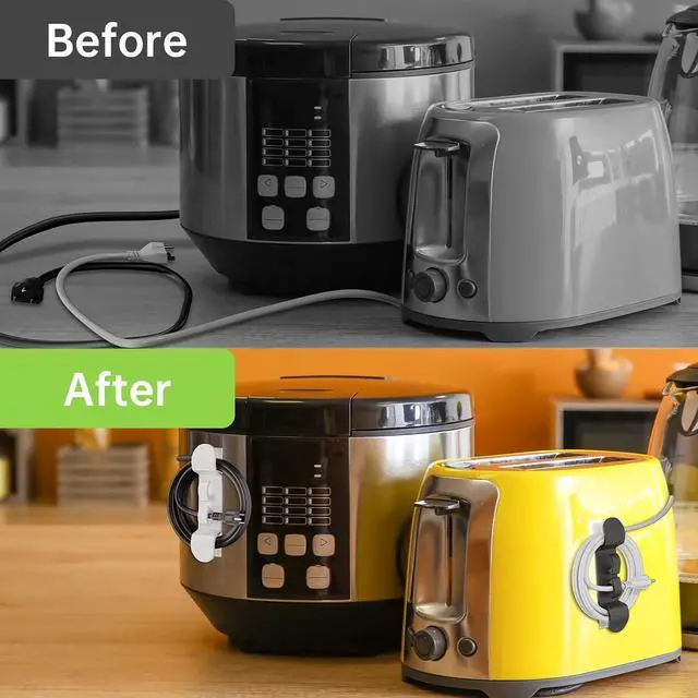 Alt view image 2 of 7 - Daisyhome 6PCS Cord Organizer for Appliances, Upgraded Appliance Cord Wrap | Cord Holder Stick on Pressure Cooker, Coffee Maker, Air Fryer and Blender