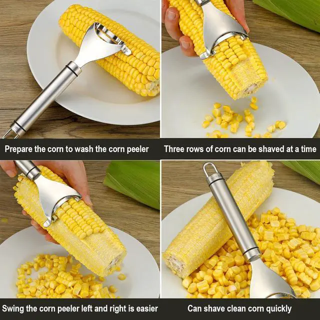 Alt view image 4 of 7 - Corn Peeler Stainless Stee Corn Cob Stripper Tool Corn Thresher from the Cob, Removes Corn Kernels From Corn Cobs In Seconds, Kitchen Gadget