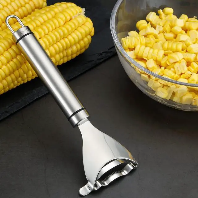 Alt view image 5 of 7 - Corn Peeler Stainless Stee Corn Cob Stripper Tool Corn Thresher from the Cob, Removes Corn Kernels From Corn Cobs In Seconds, Kitchen Gadget