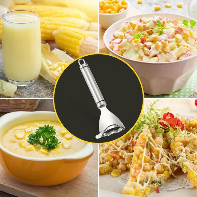 Alt view image 6 of 7 - Corn Peeler Stainless Stee Corn Cob Stripper Tool Corn Thresher from the Cob, Removes Corn Kernels From Corn Cobs In Seconds, Kitchen Gadget