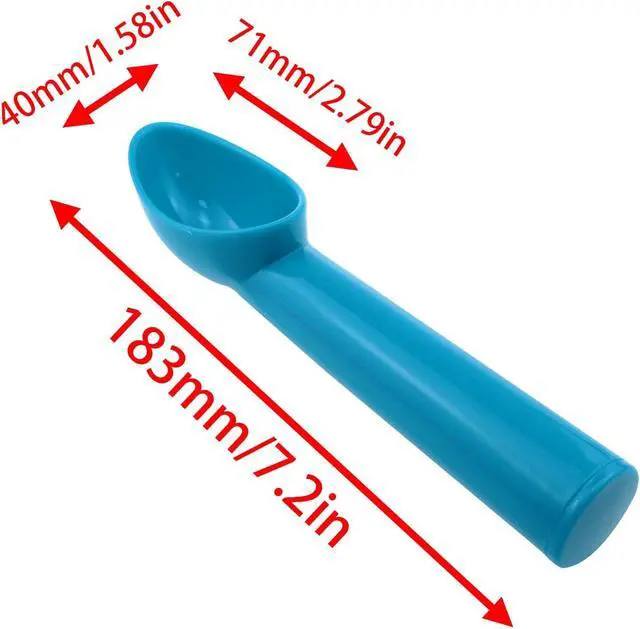 Alt view image 4 of 7 - 4 Pack Plastic Ice Cream Scoop, Small Fruit Baller for Watermelon | 7.2 x 1.2 Inch Plastic Design; Smooth Curved Bowl; Wide Comfortable Handle; 4 Colors for Fruit, Sorbet and Cupcakes