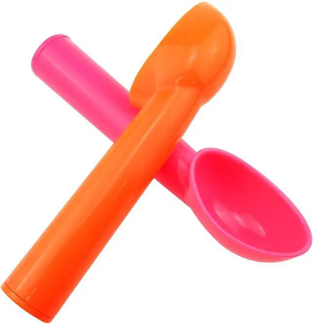 Alt view image 3 of 7 - 4 Pack Plastic Ice Cream Scoop, Small Fruit Baller for Watermelon | 7.2 x 1.2 Inch Plastic Design; Smooth Curved Bowl; Wide Comfortable Handle; 4 Colors for Fruit, Sorbet and Cupcakes