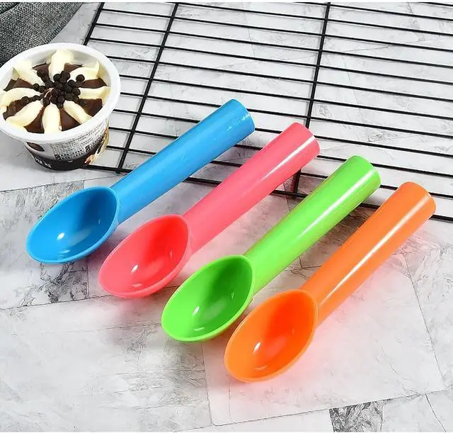 Alt view image 5 of 7 - 4 Pack Plastic Ice Cream Scoop, Small Fruit Baller for Watermelon | 7.2 x 1.2 Inch Plastic Design; Smooth Curved Bowl; Wide Comfortable Handle; 4 Colors for Fruit, Sorbet and Cupcakes