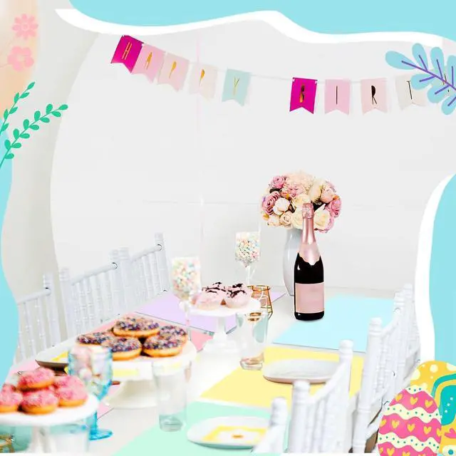 Alt view image 6 of 6 - Fullhawl 60 Pcs Pastel Paper Placemats, Disposable Rectangular Table Setting Mats for Easter, Spring Tea Party & Gender Neutral Baby Shower Decor, 10 x 14 Inch