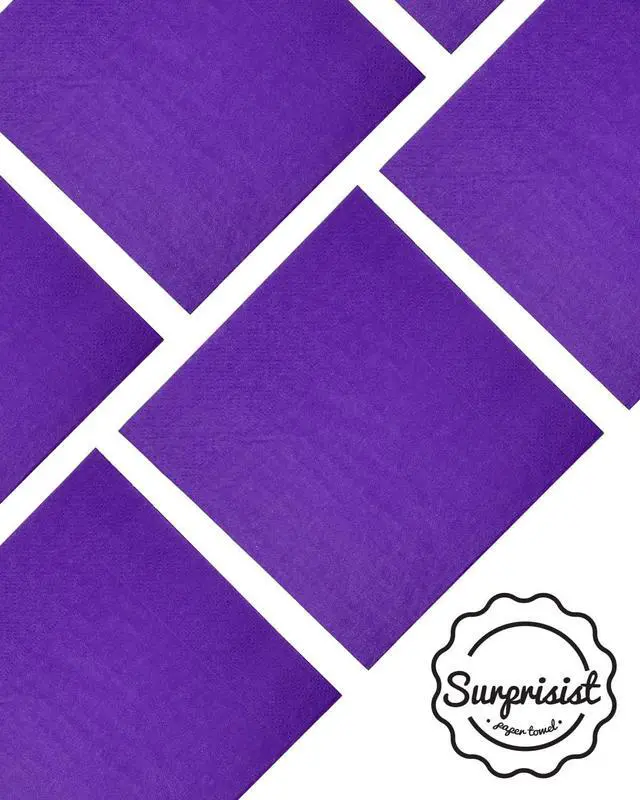 Alt view image 3 of 7 - Purple Cocktail Napkins 5 * 5inch Disposable Beverage Napkin Paper for Cocktail, Wedding, Dinner, Birthday Party Dessert Wine Paper Napkins 120 Count