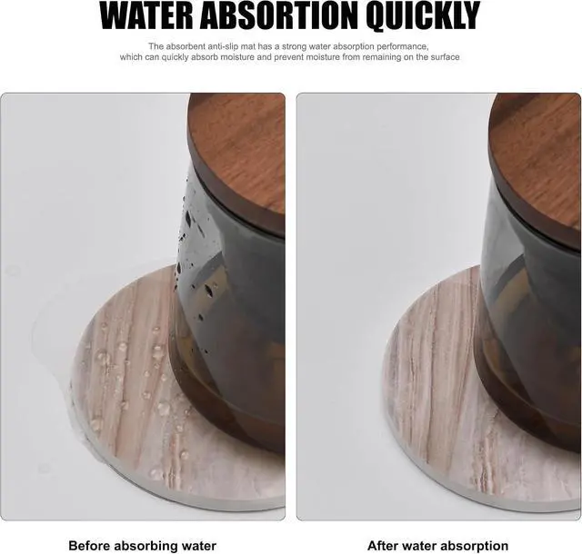 Alt view image 4 of 7 - 6Pcs Absorbent Coasters Set with Holder,Ceramic Drink Coaster,4 inA6 | Marble Style Ceramic Drink Coaster,Suitable for Kinds of Cups,Modern Style Coaster for Coffee Table