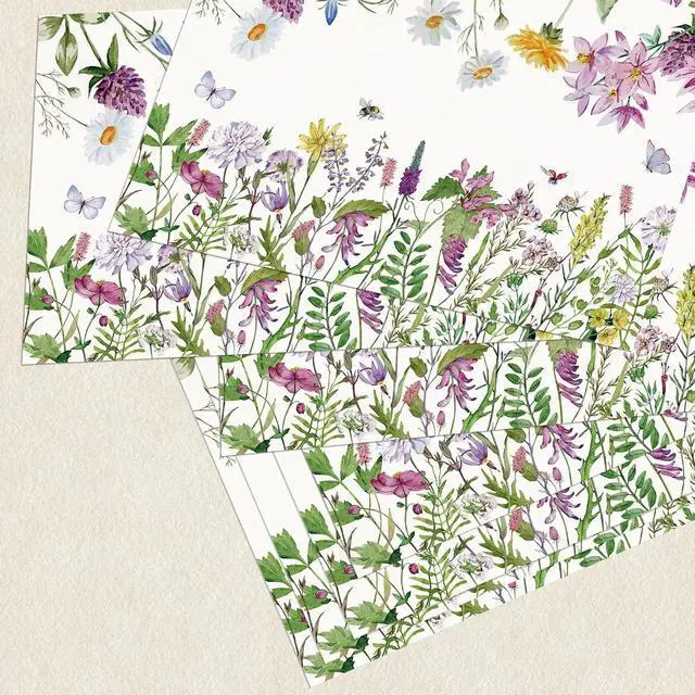 Alt view image 3 of 7 - Paper Placemats Disposable 50 Pack Spring Flowers Placemats 16x 11 Inch Summer Seasonal Paper Table Mats for Home Kitchen Dining Table Decoration