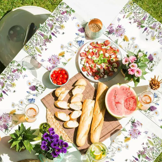 Alt view image 5 of 7 - Paper Placemats Disposable 50 Pack Spring Flowers Placemats 16x 11 Inch Summer Seasonal Paper Table Mats for Home Kitchen Dining Table Decoration
