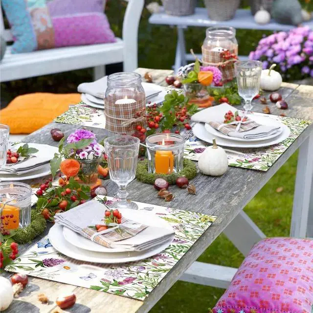 Alt view image 7 of 7 - Paper Placemats Disposable 50 Pack Spring Flowers Placemats 16x 11 Inch Summer Seasonal Paper Table Mats for Home Kitchen Dining Table Decoration