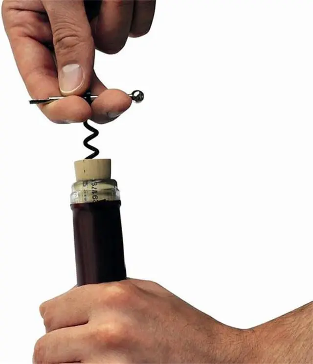 Alt view image 3 of 7 - Multi-Tool Waiters Corkscrew Portable Red Wine Bottle hinged Opener Set with Keychain, 2.7 inch, Black