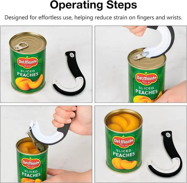 Alt view image 4 of 7 - 2-Pack Hook-shaped Can Opener, Easy-Grip Ring Pull Can Opener for Soda, Fruit Cans, Food Cans & Tins for Kitchen Use