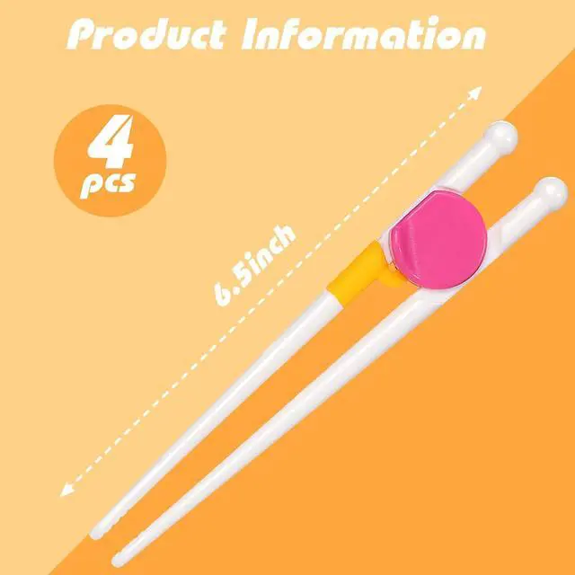 Alt view image 2 of 7 - HANSGO Kids Chopsticks, 4 Pairs Training Chopsticks for Kids | Toddlers & Beginners Learning Utensil for Daily Meals, Home, School Lunch & Family Dining, Hand Eye Coordination Development